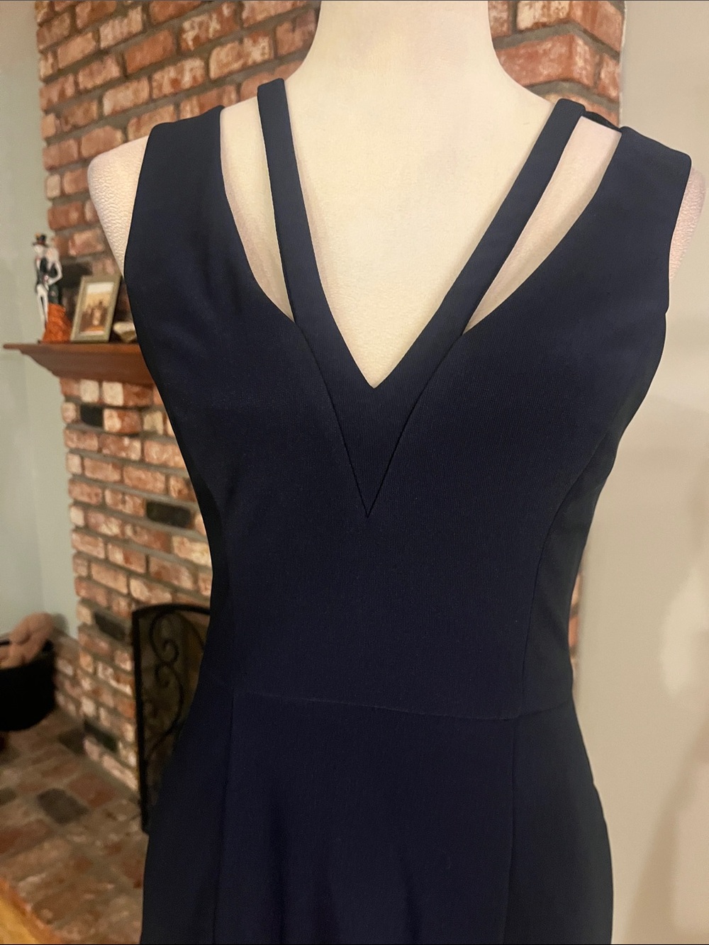Hayden Navy V-Neck Strappy A-Line Mini Dress - Picture 3 of 4